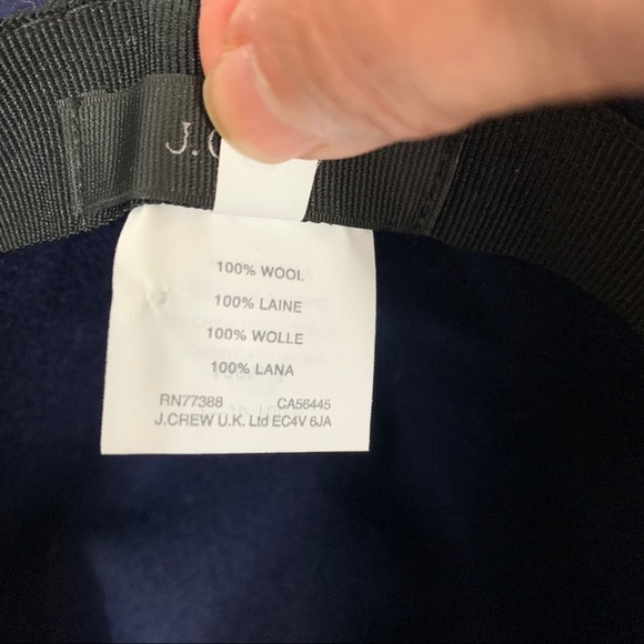 J Crew Navy Wool Fedora Hat Grosgrain Ribbon S/M - Picture 6 of 7
